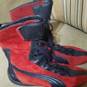 Puma high top shoes.